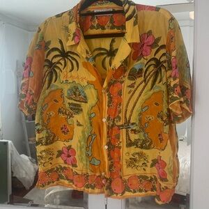 Urban Outfitters tropical button-down Small